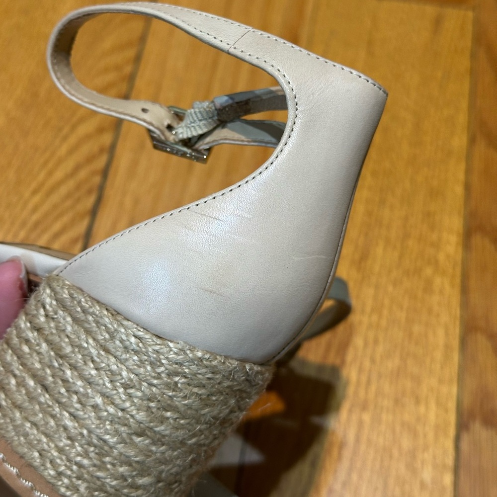 Sam Edelman Natural Beige Raffia Block Heel Sandals - Picture 8 of 10